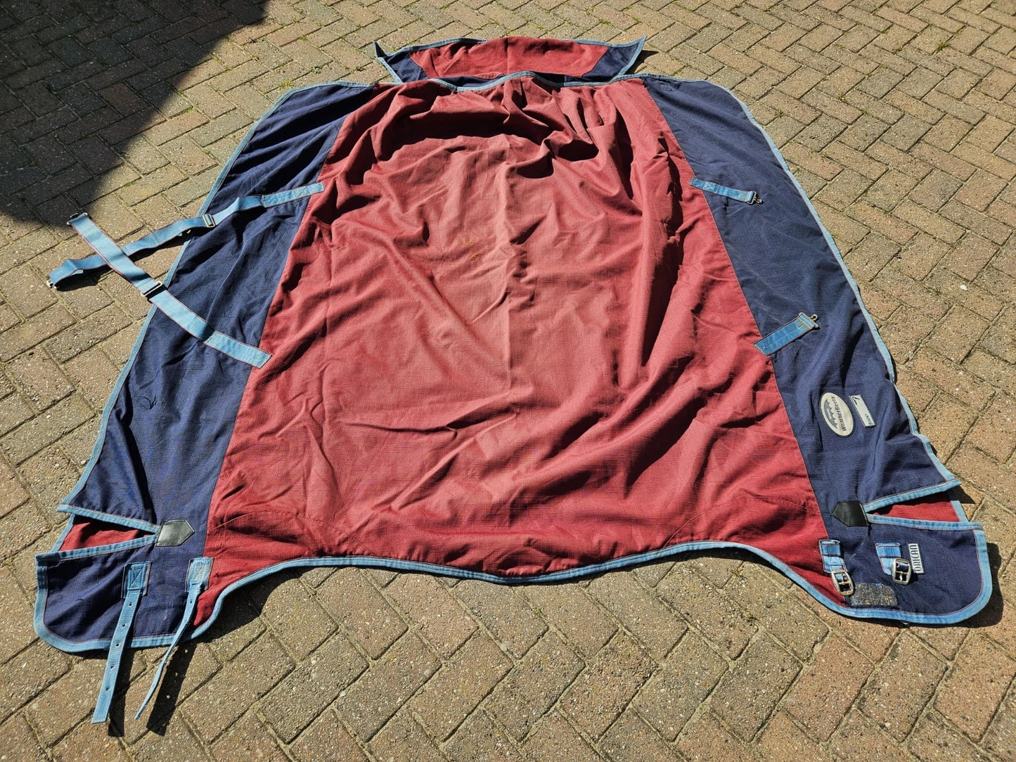 6'3 Weatherbeeta Red & Blue Freestyle Orican High Heavy Horse Turnout Rug RU196