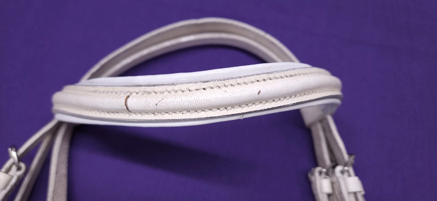 White Pony Size Horse Bridle With Flash And Reins BR370