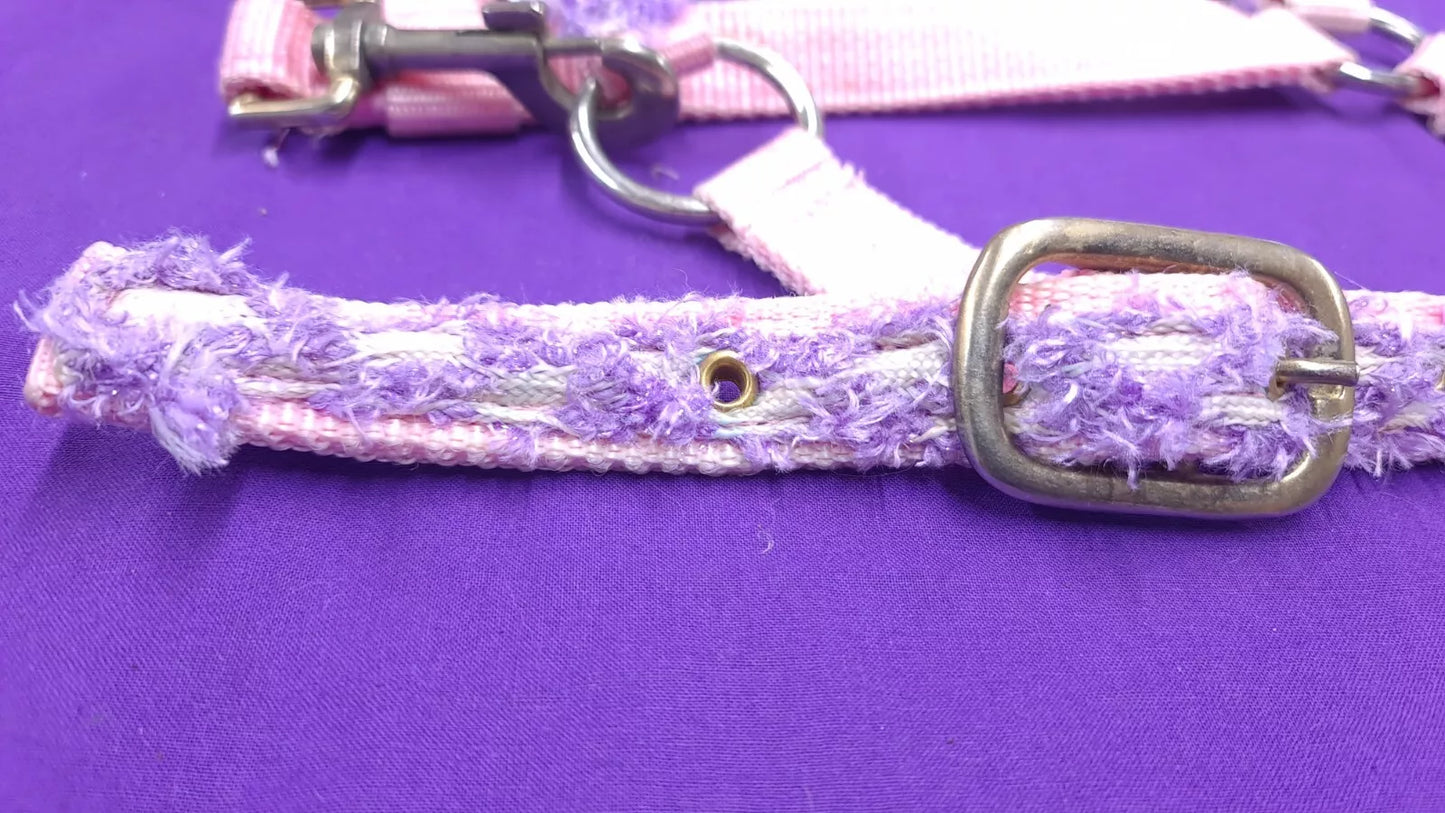 Headcollar Pink Purple & Grey Pony