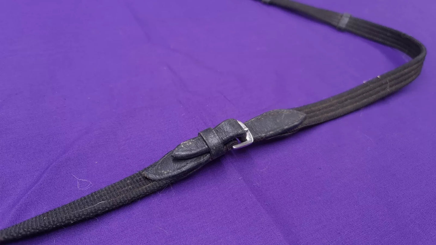 Cob Sized Fabric Grippy Black Reins 52"