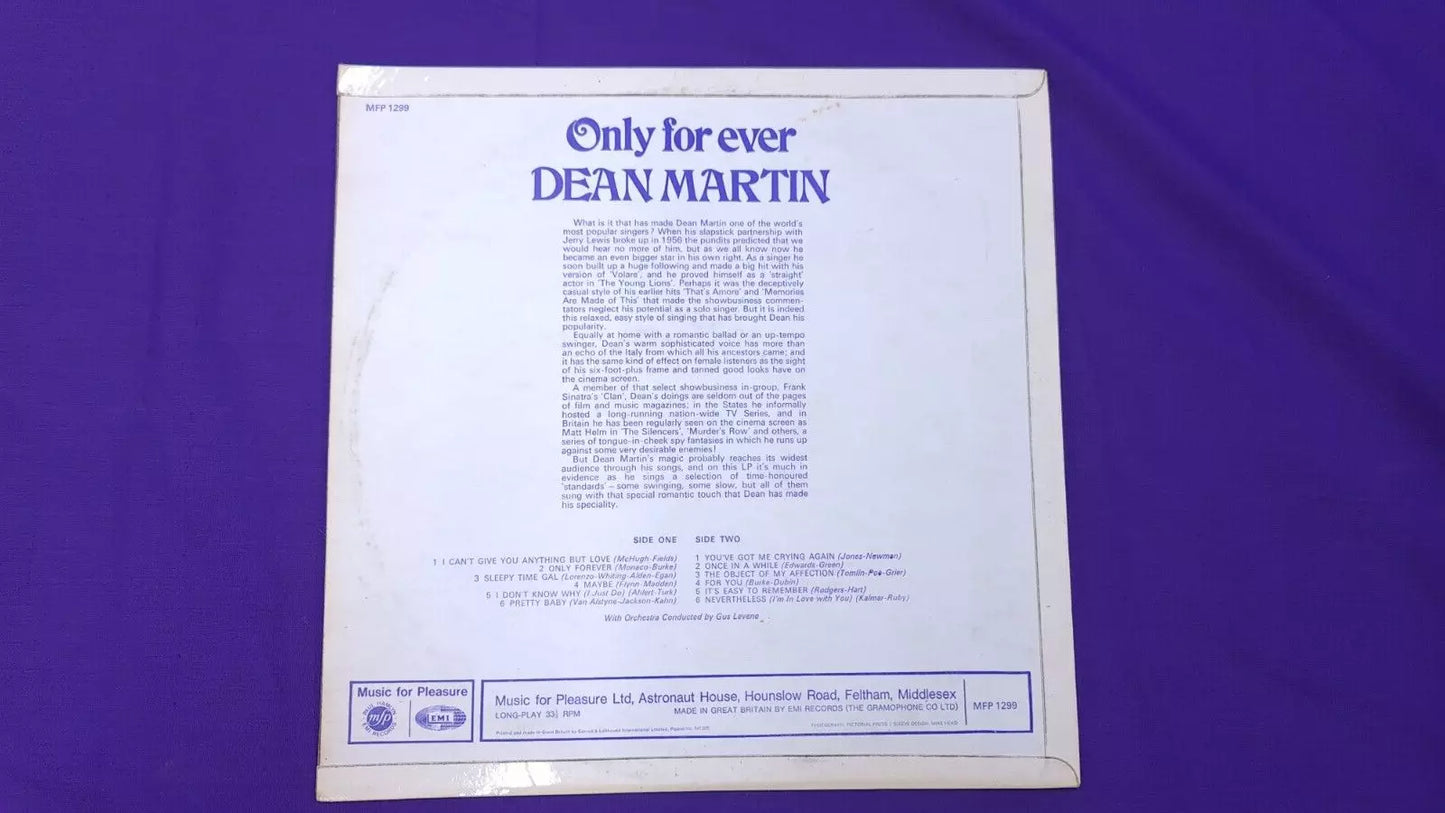 Dean Martin - Only For Ever MFP 1299 Vinyl LP Record