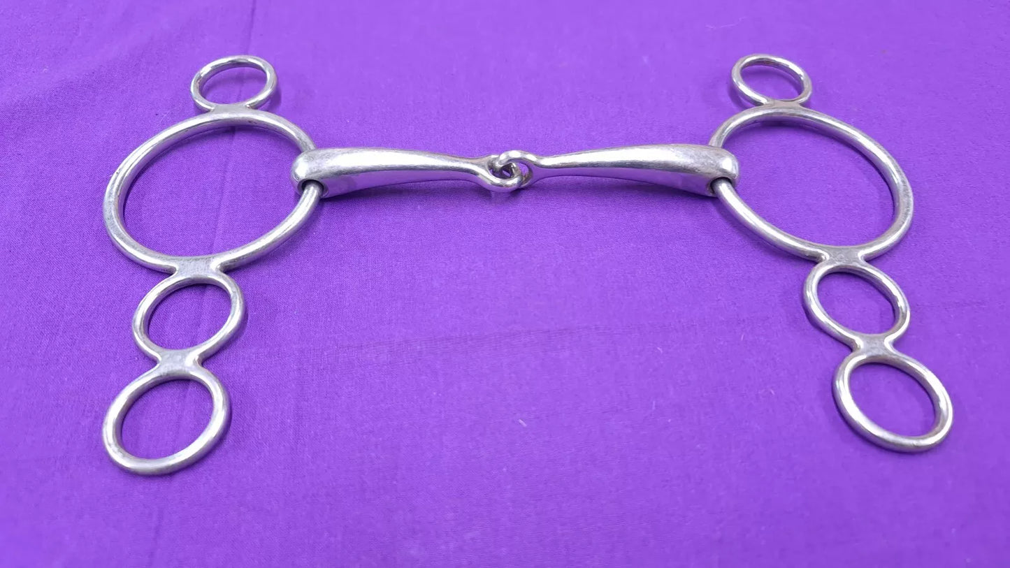 6" 3 Ring Single Joint Dutch Gag Horse Bit