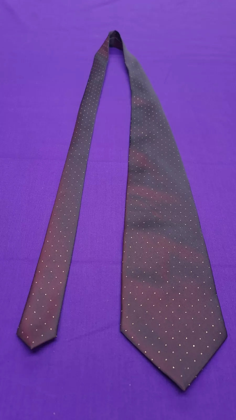 City Man Tie Maroon Dark Red With Gold Spots