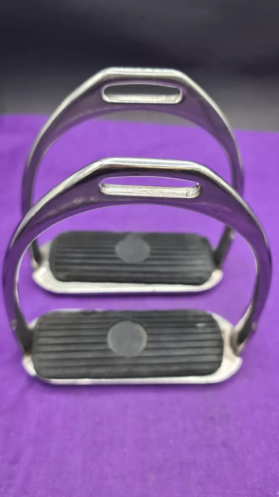 Metal Stirrups With Black Treads Horse Riding