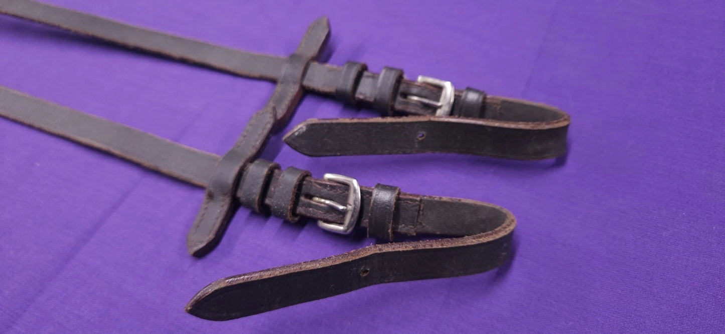 Flat Brown Full Size Leather Horse Riding Reins R139