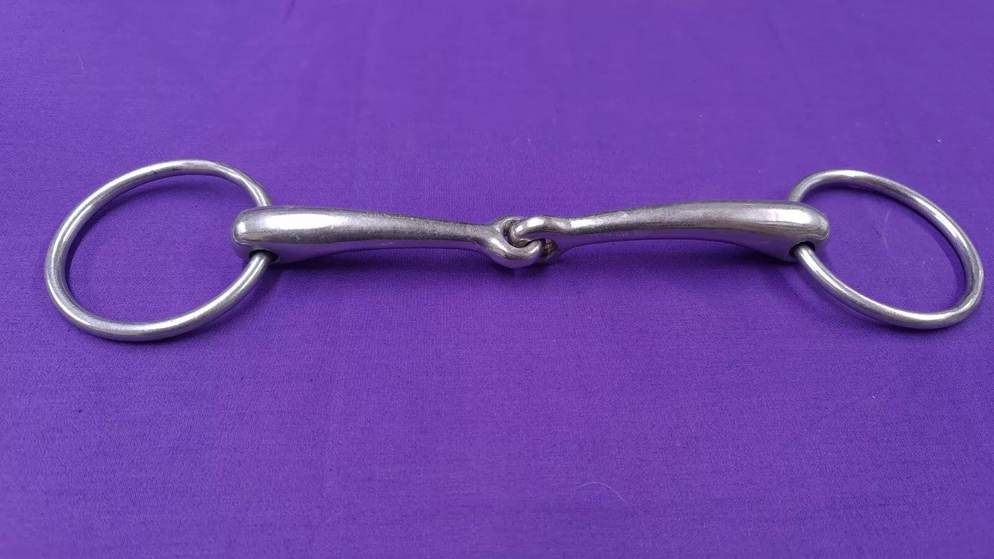 6.25" Eldonian Snaffle Loose Ring Single Joint Snaffle Horse Bit