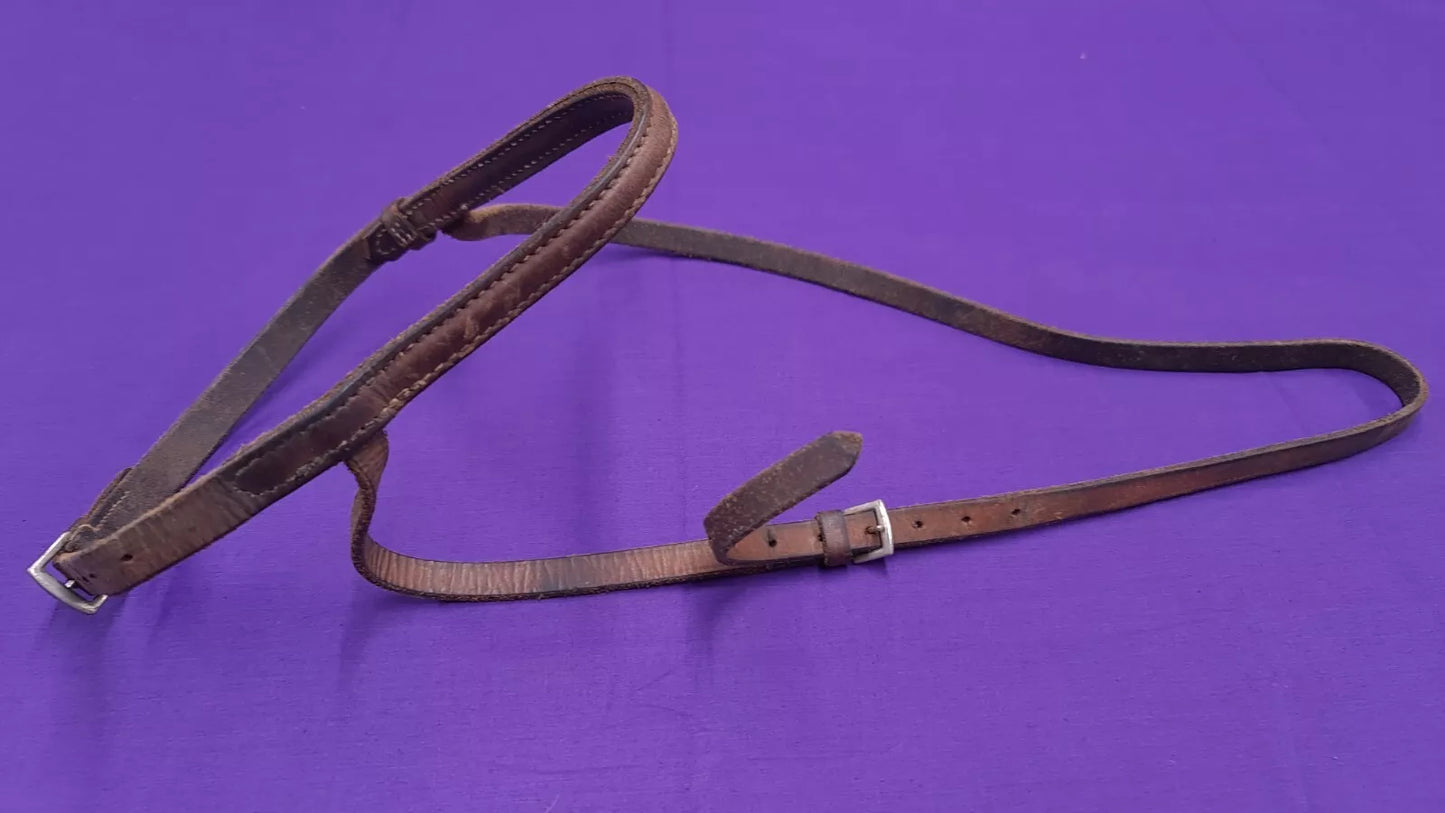 Thin Brown Full Sized Noseband Horse Riding Bridle Part