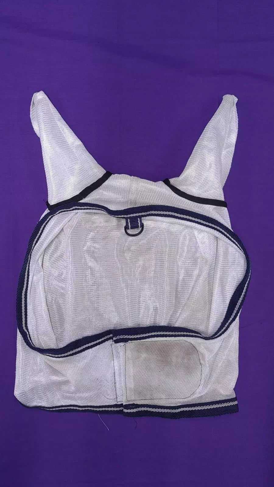 Cob Size White Horse Fly Mask With Ears