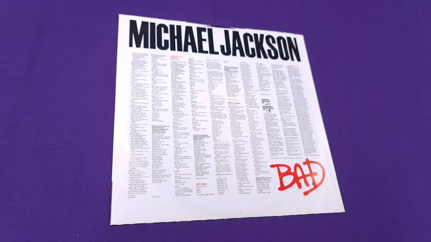 Michael Jackson BAD Vinyl 450290 1 LP Record