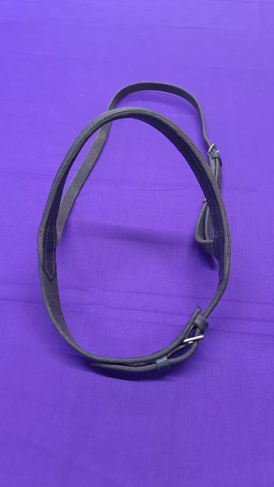 Noseband Flat Black Horse Bridle Part In Extra Full