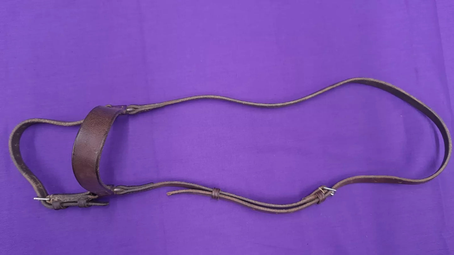 Pony Sized Brown Noseband With Headpiece Horse Bridle Part