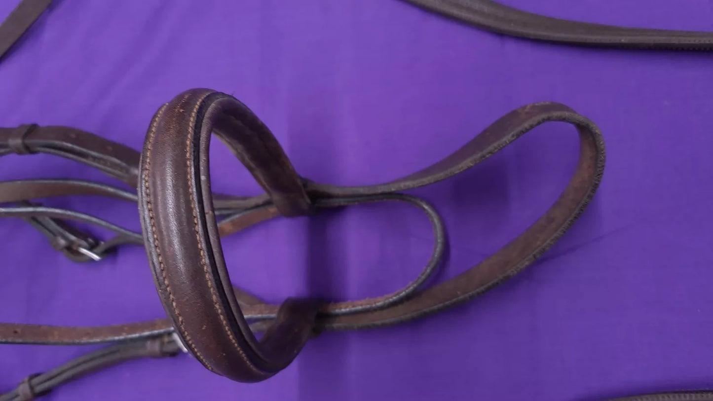 Rhinegold Extra Full Brown Cavesson Bridle With Reins