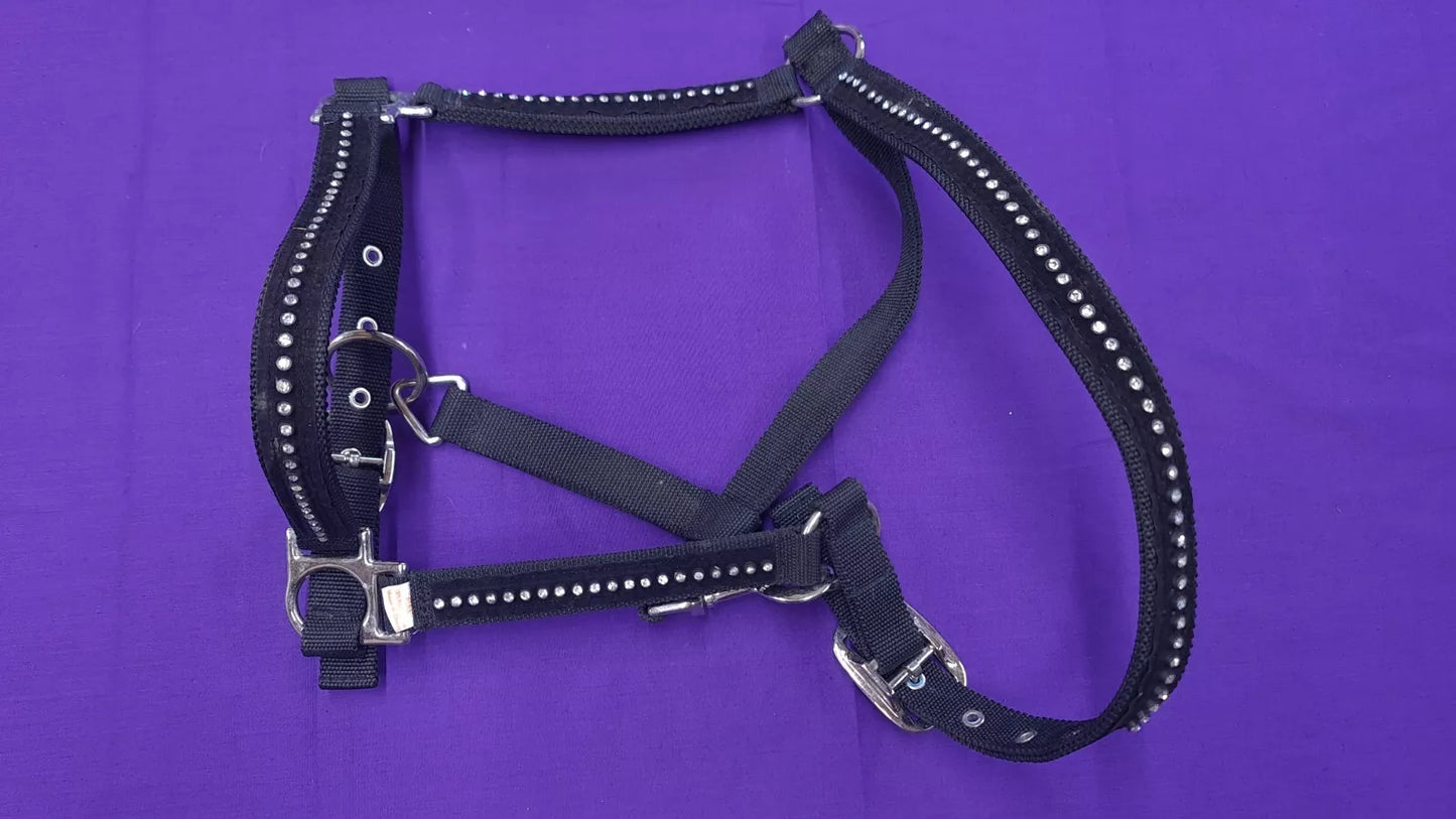 Sparkly Blingy Black Headcollar Sized Full