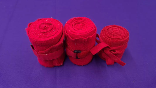 Red Leg Bandages With Matching Tail Bandage