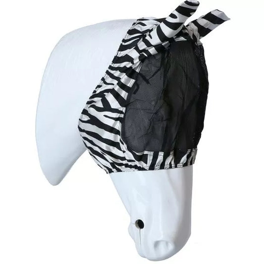 Horka Horse Zebra Fly Mask With Ears Pony Size