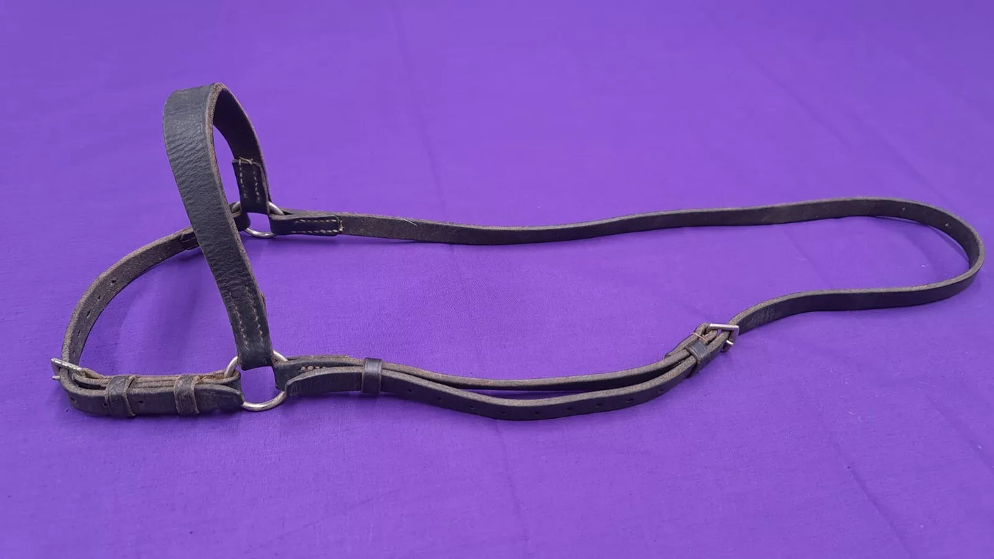 Black Soft Leather Full Sized Horse Drop Noseband Bridle Part