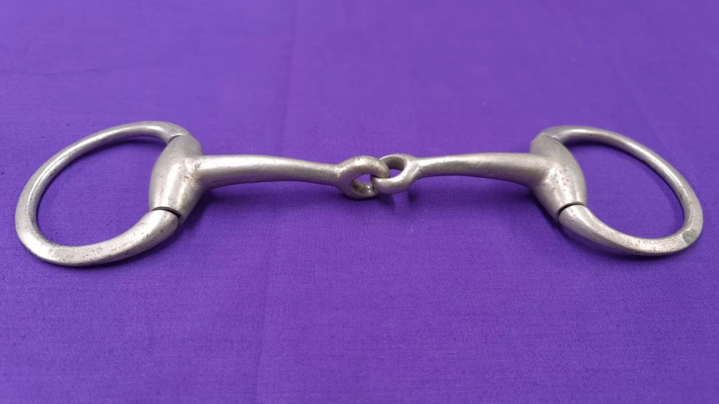 5" Vintage Flat Ring Single Joint Eggbutt Snaffle Horse Bit