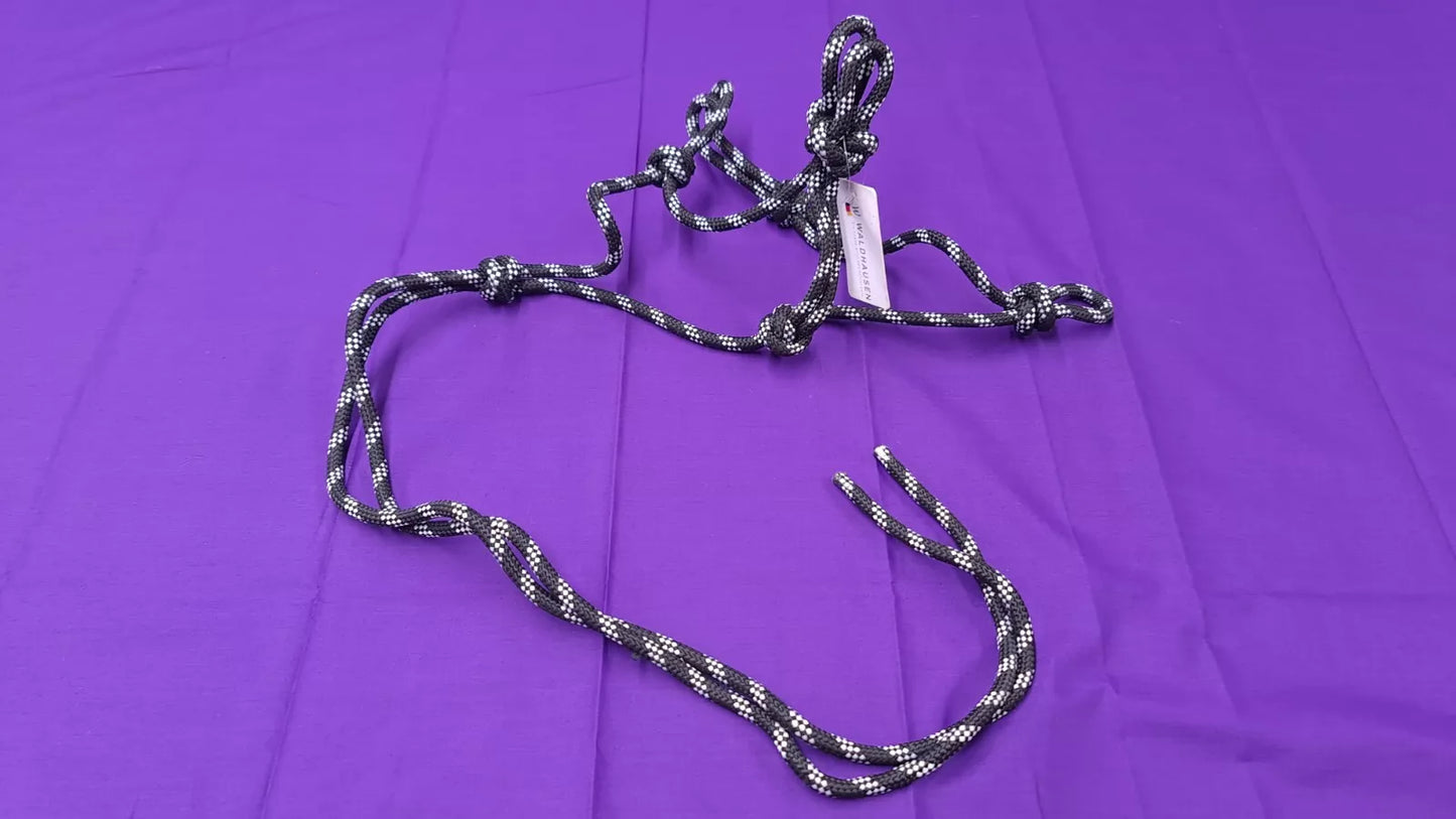 Horse Halter Waldenhausen Black And White Rope Full