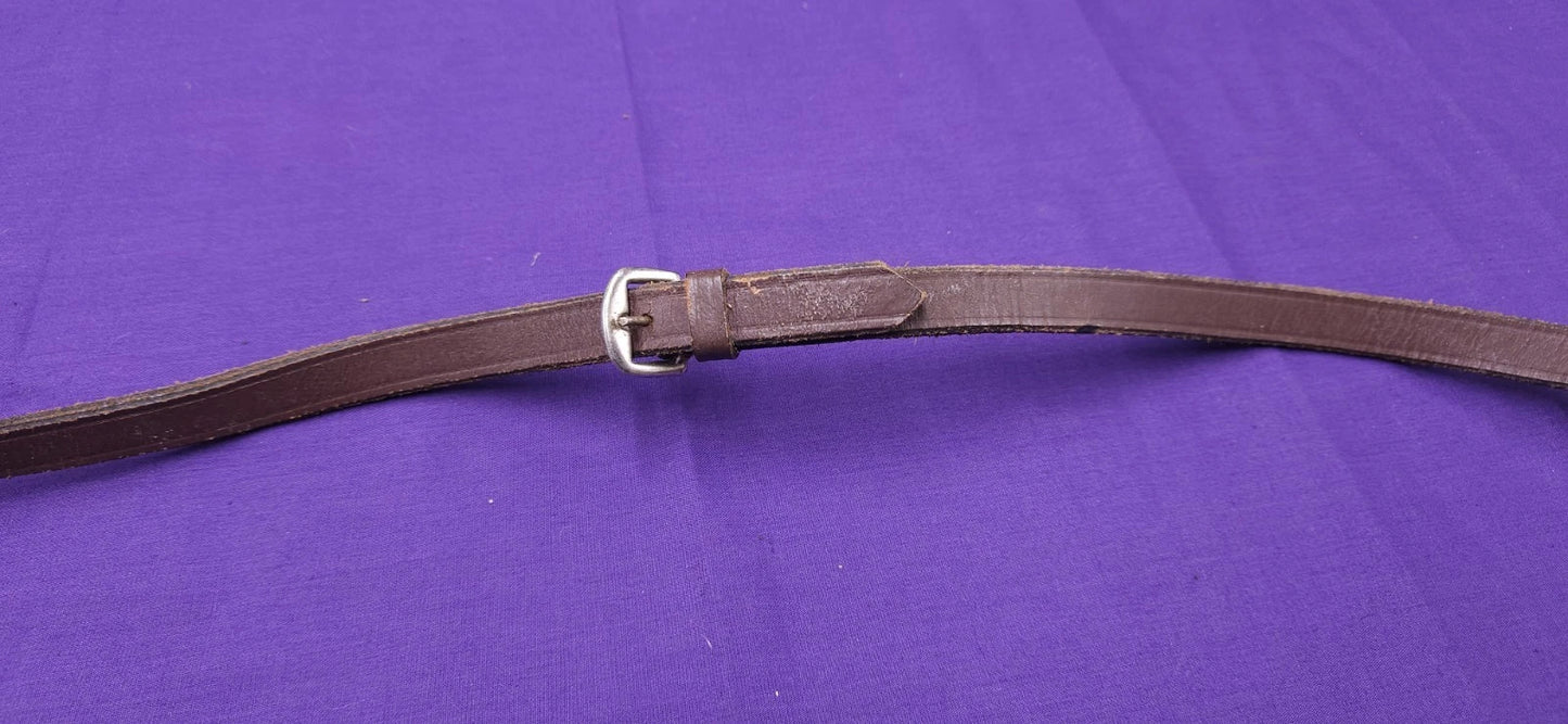 56" Brown Leather And Rubber Grippy Horse Reins R132