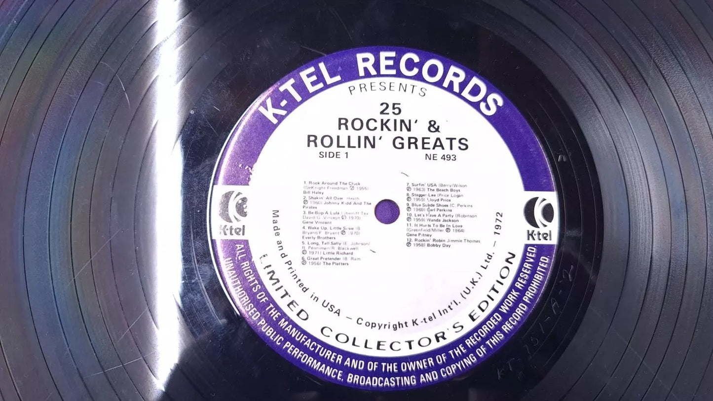 Various Artists - 25 Rockin' & Rollin' Greats NE493 Vinyl LP Record