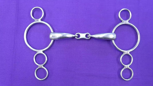 3 Ring Gag French Link Korsteel 6" Horse Bit