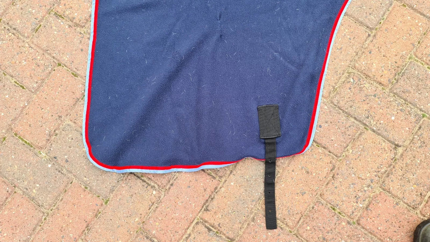 Navy Horse Fleece Show Fleece Cooler Travel Rug 155cm 6'9