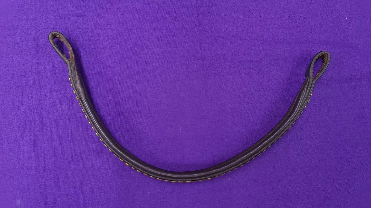 Brown Leather Browband With Gold Studs Size Pony