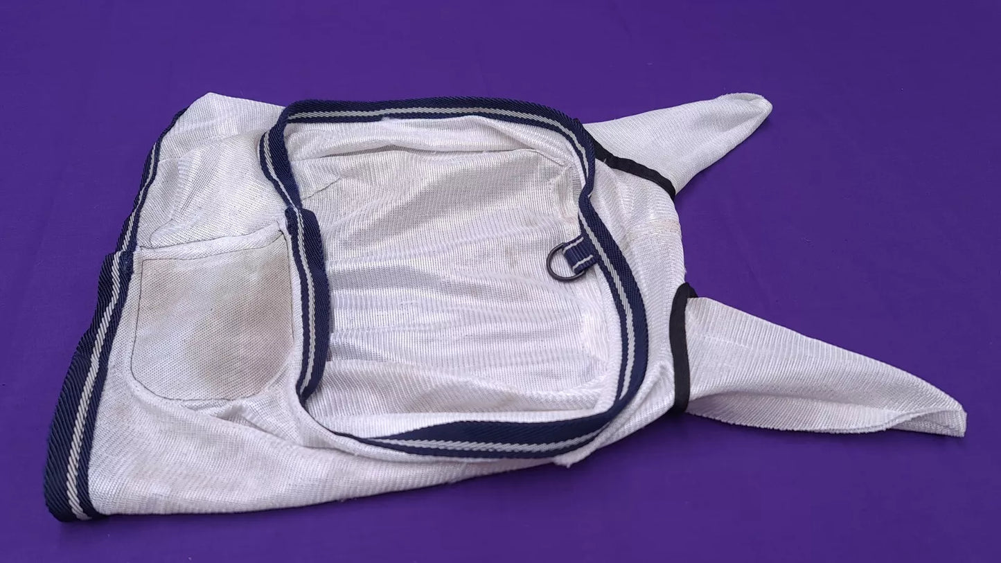 Cob Size White Horse Fly Mask With Ears