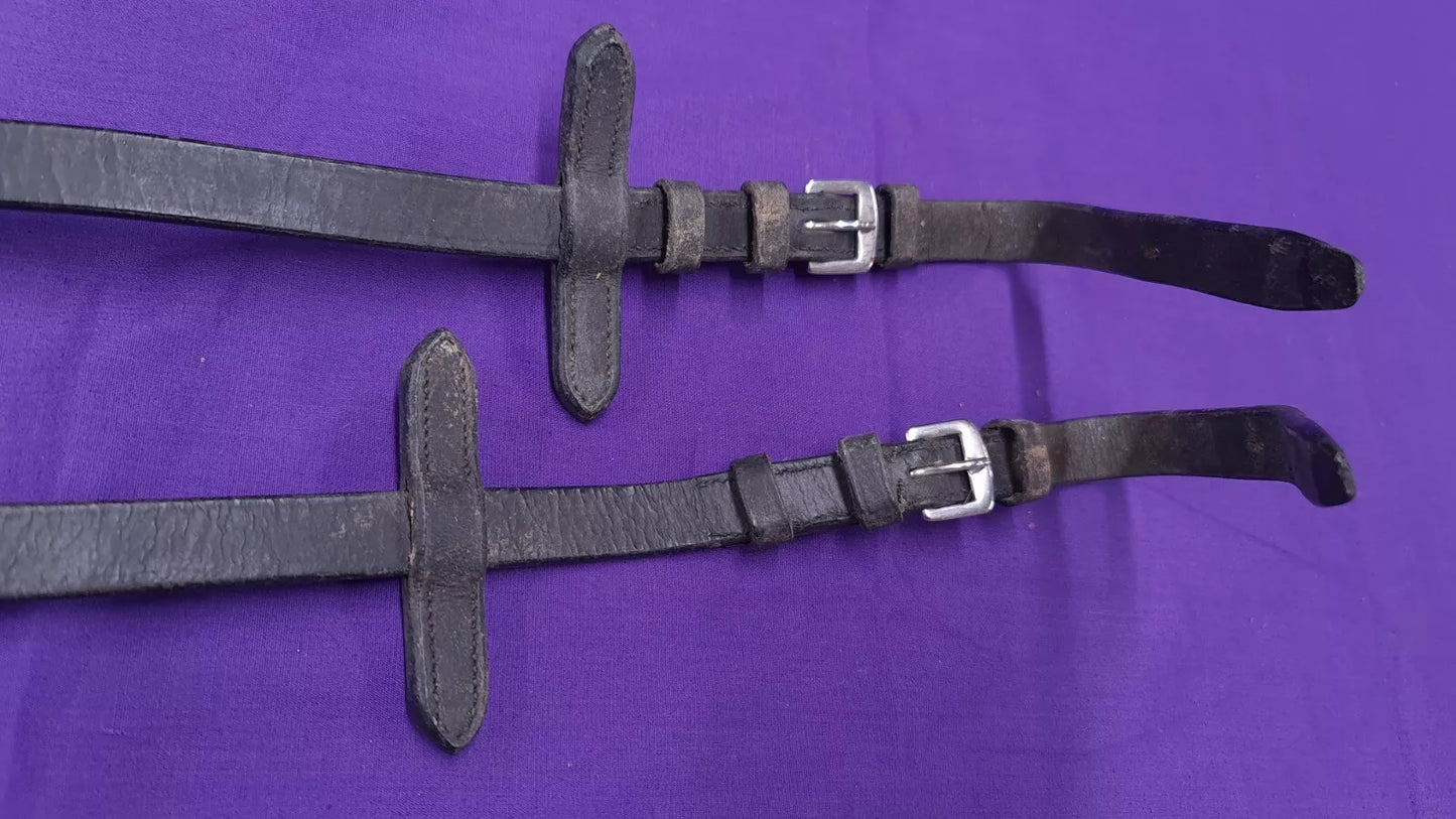 Cob Sized Fabric Grippy Black Reins 52"