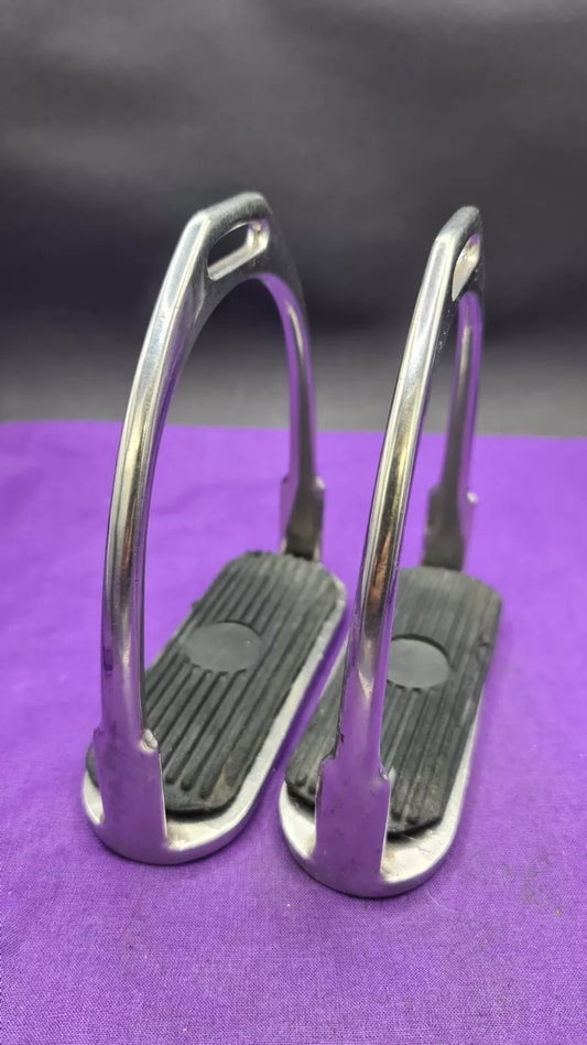 Metal Stirrups With Black Treads Horse Riding