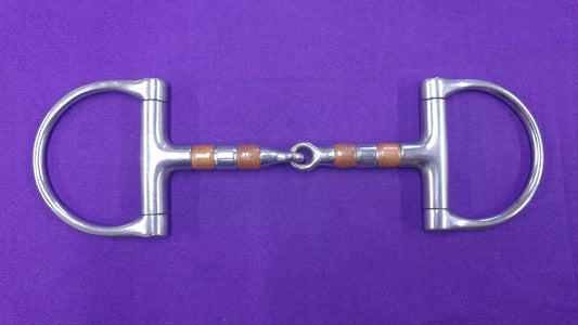 Copper Roller Snaffle 5" D Ring Horse Bit With Single Joint