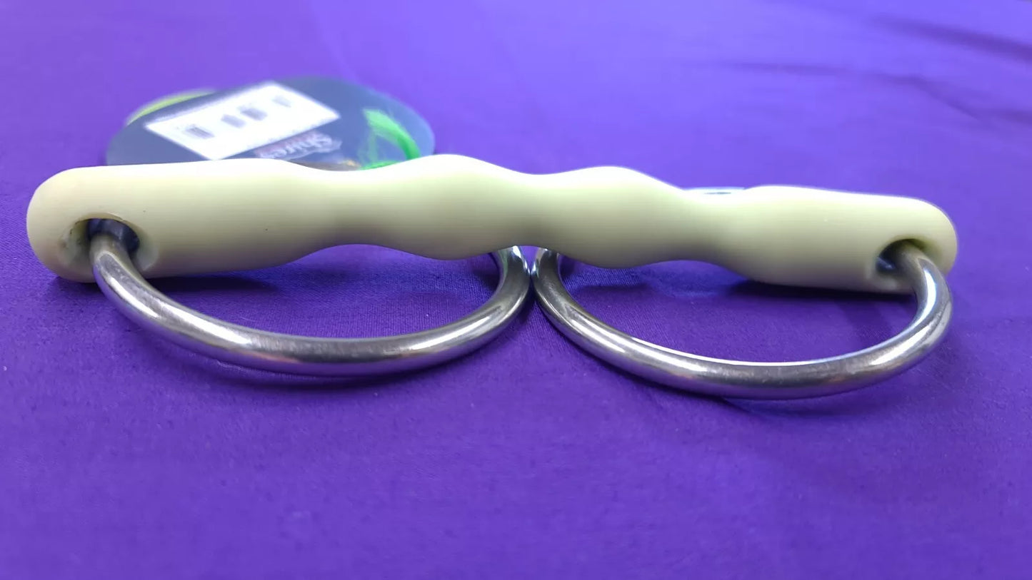 Shires Equikind Ripple Loose Ring Snaffle 5.5" Pale Green Apple