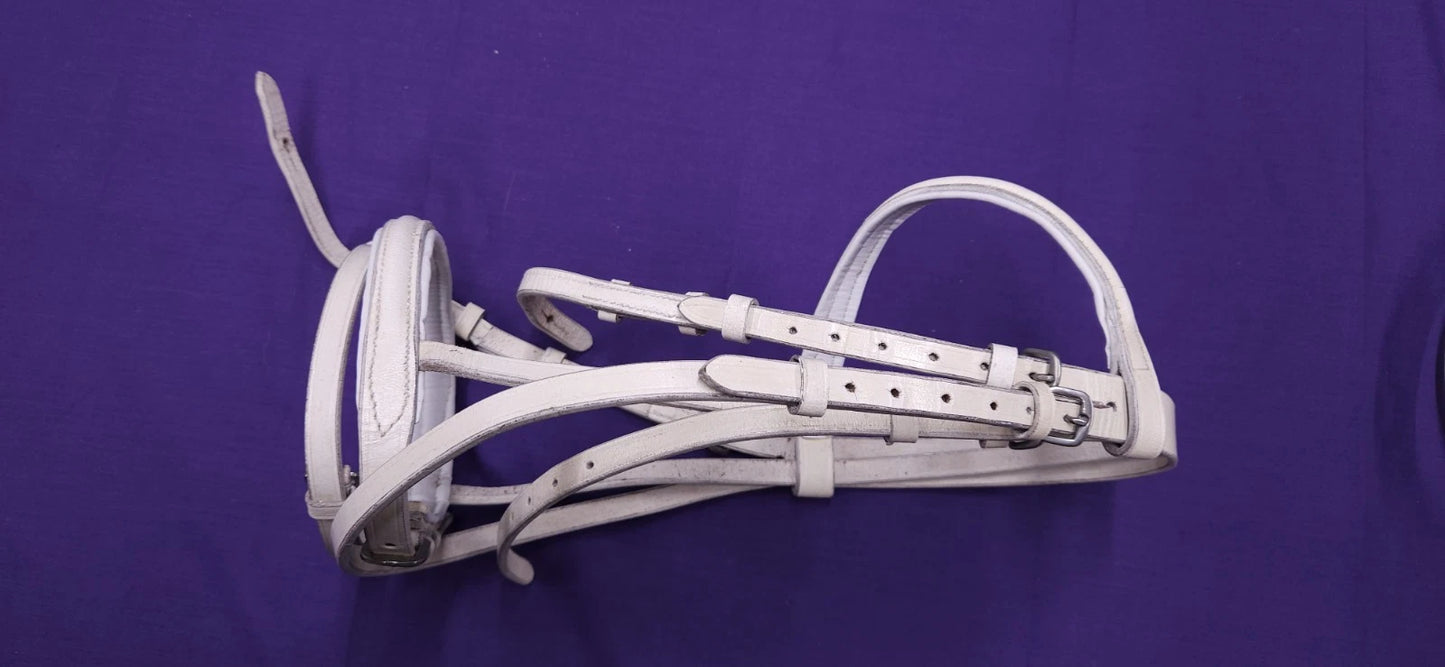 White Pony Size Horse Bridle With Flash And Reins BR370