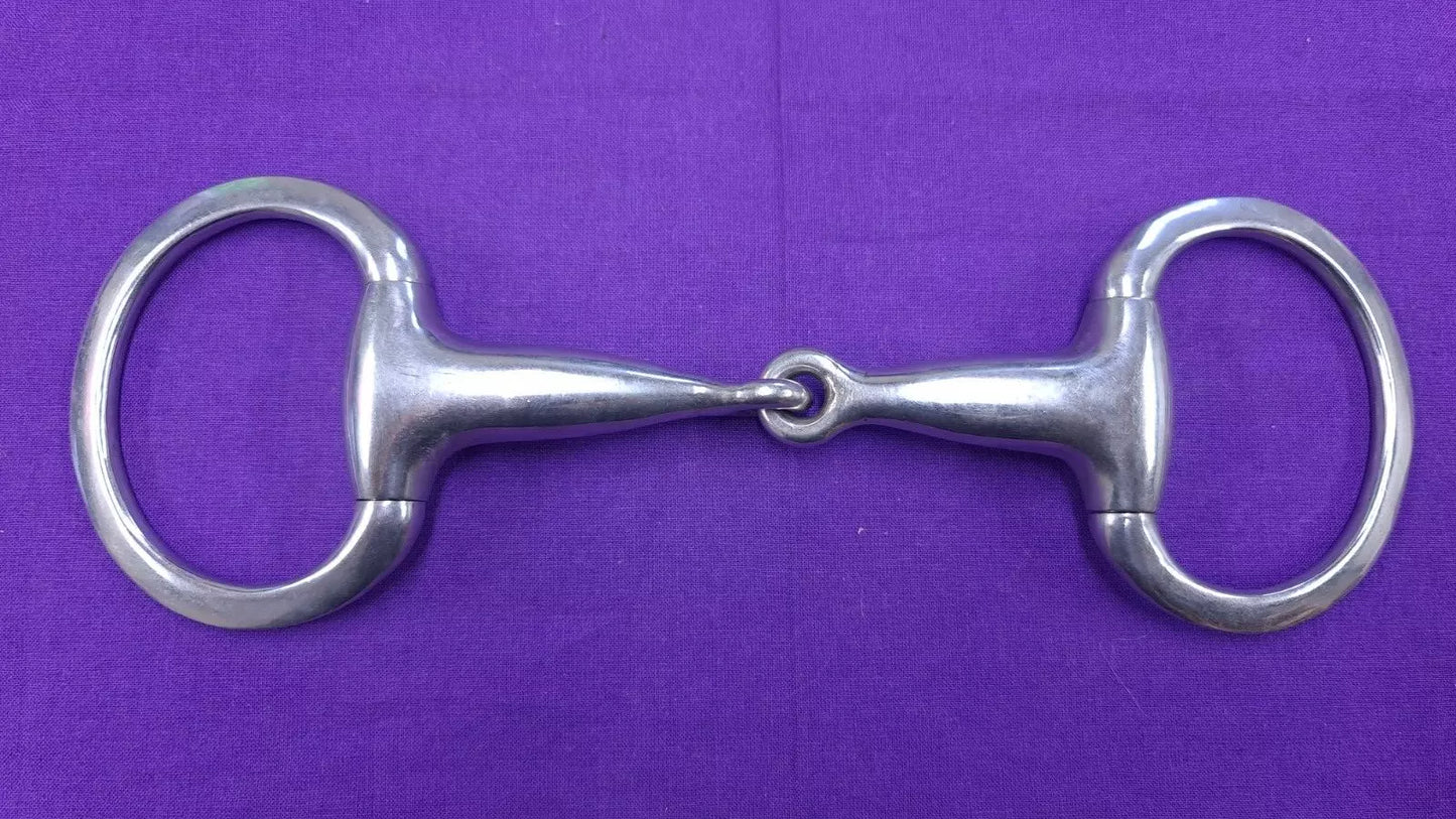 Eggbutt Snaffle Horse Bit Single Joint 5" Flat Ring