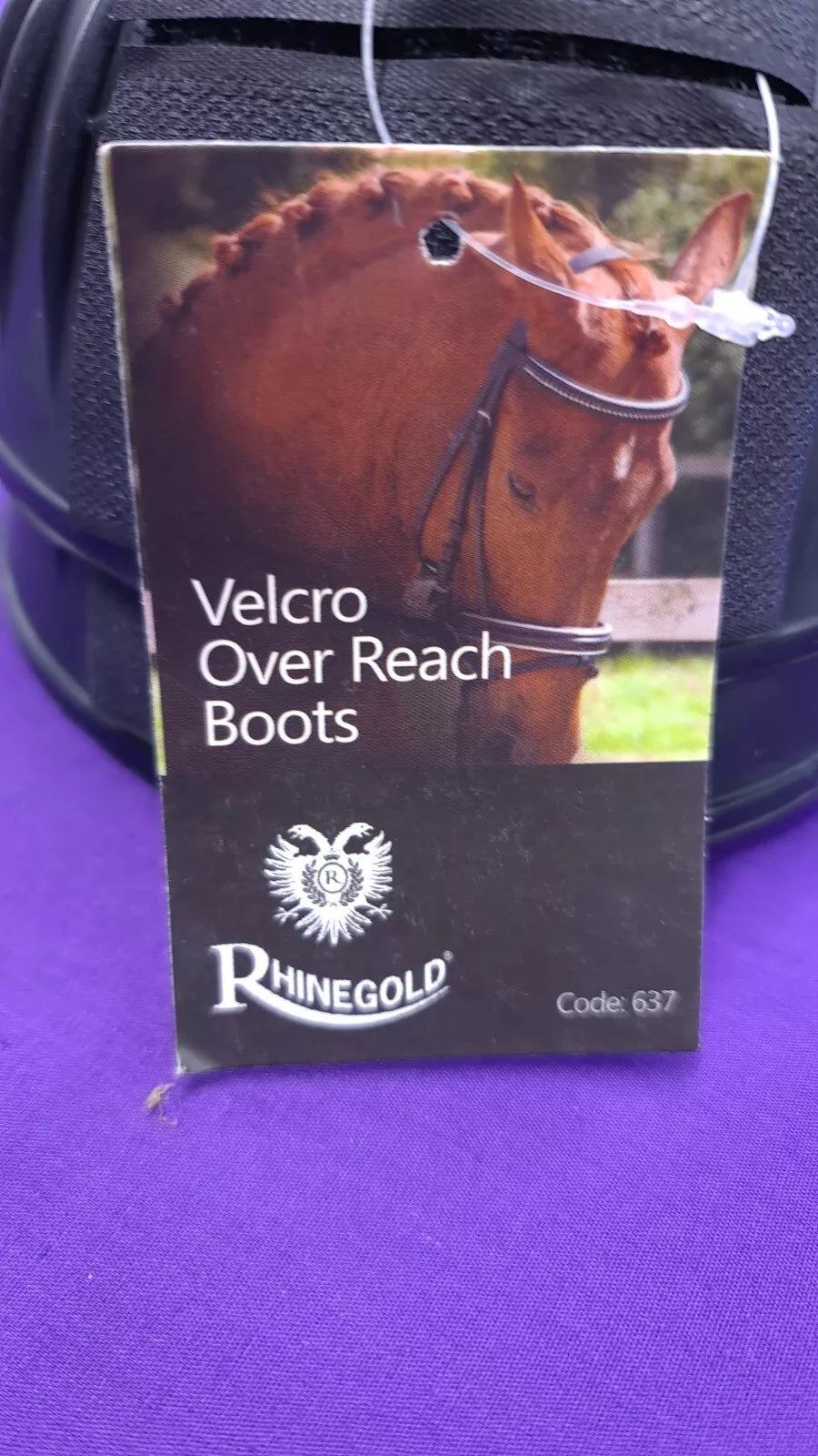 Rhinegold Black Overreach Over Reach Boots Large Horse