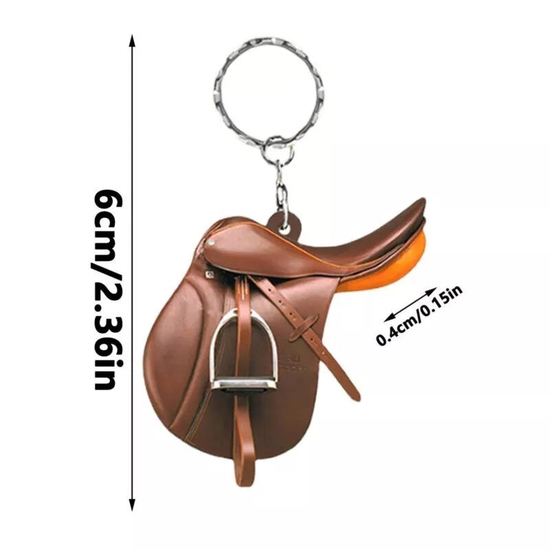 English Style Horse Saddle Keyring