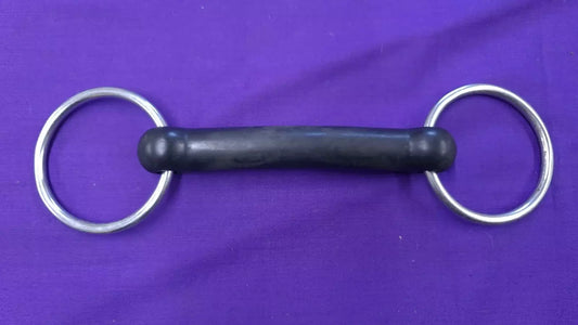 Snaffle Horse Bit With Rubber Mullen Loose Ring Straight Bar 5"