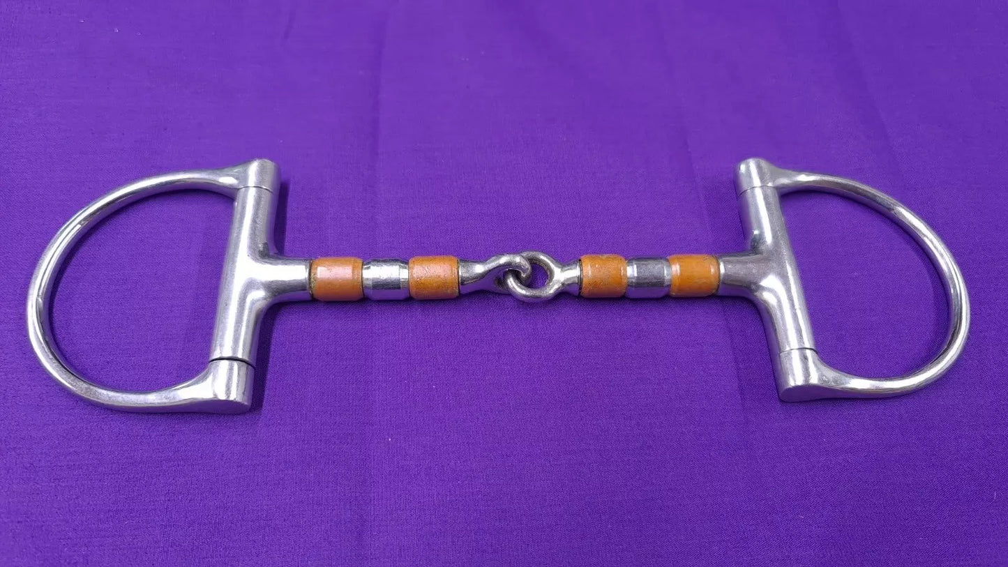 5.5" D Ring Snaffle With Copper Rollers Single Joint Horse Bit