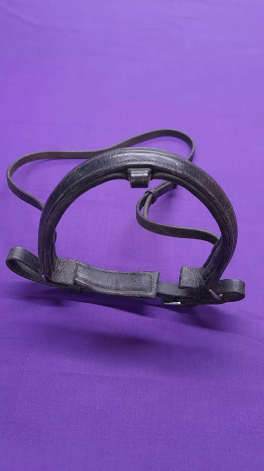 Black Full Crank Leather Noseband Horse Riding