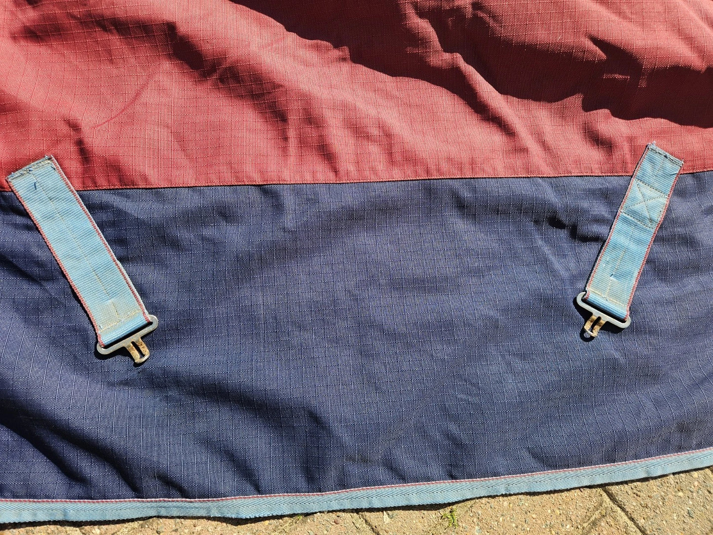 6'3 Weatherbeeta Red & Blue Freestyle Orican High Heavy Horse Turnout Rug RU196