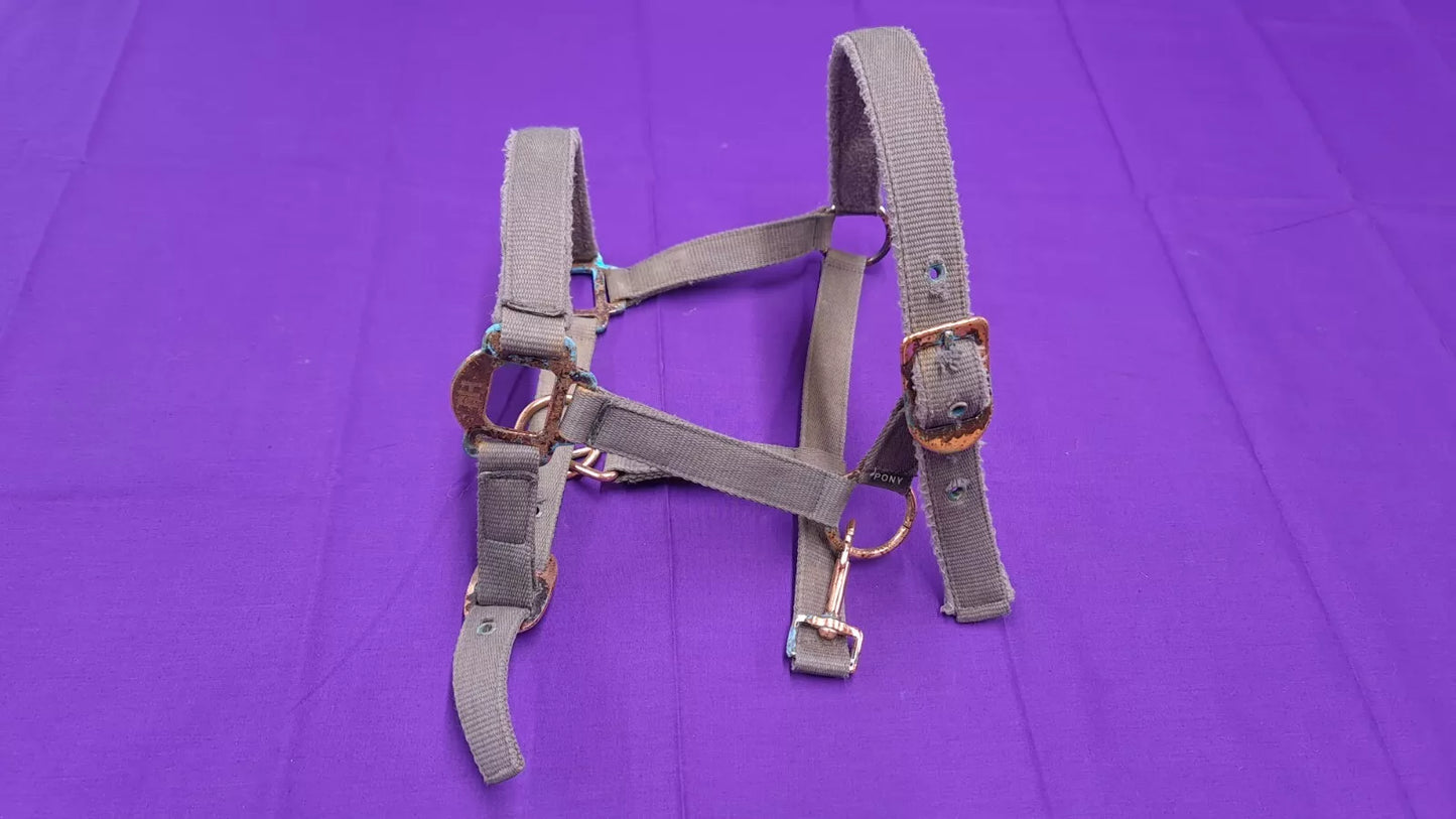 HY Grey Pony Headcollar And Lead Rope