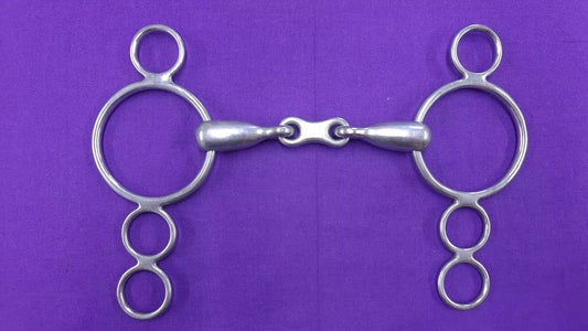 3 Ring Dutch Gag Horse Bit 5" Large Ring