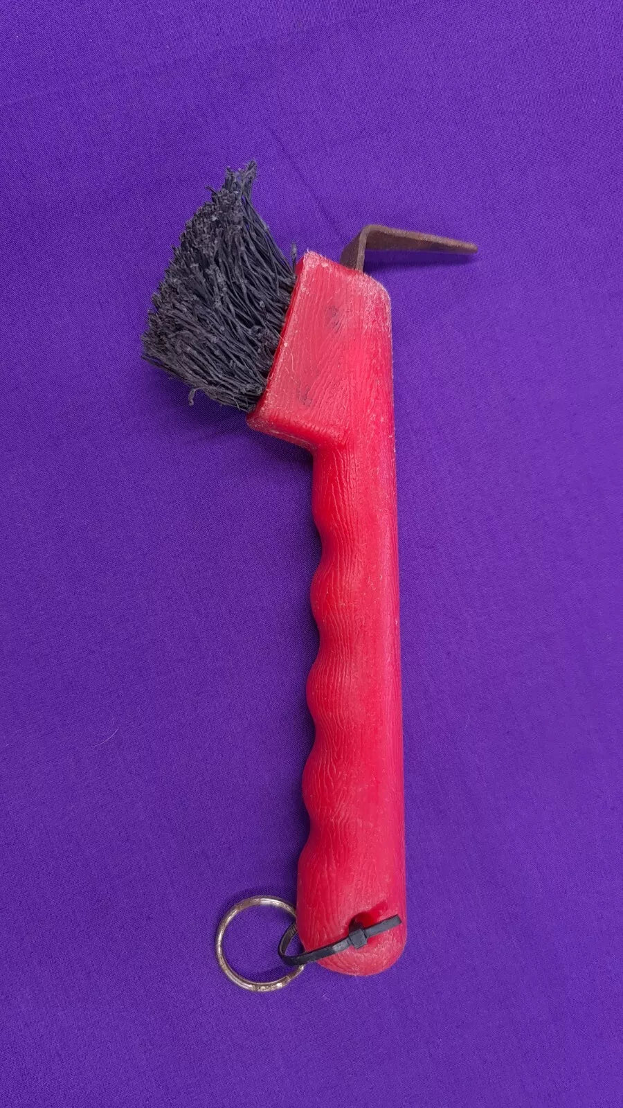 Hoof Pick And Brush Red Horse Grooming Kit