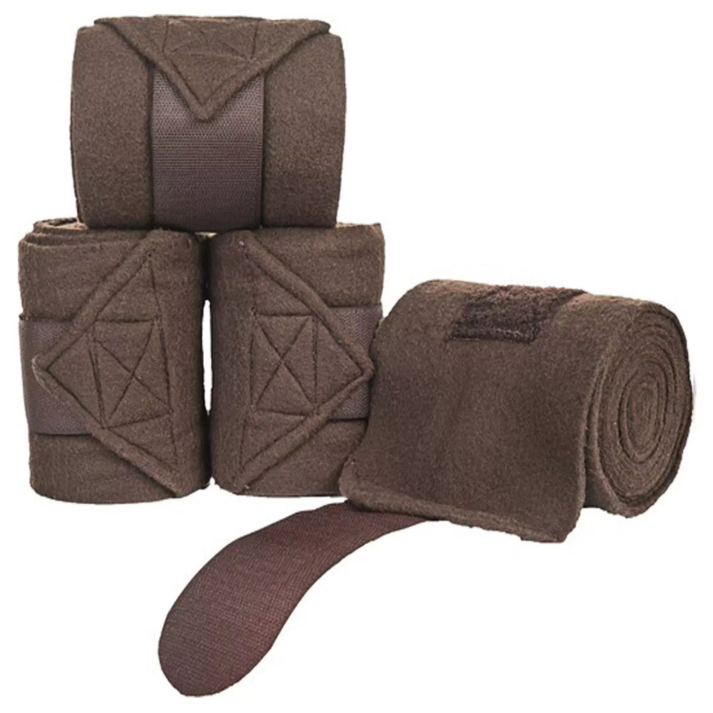 HKM Horse Leg Bandages Wraps x 4 Brown