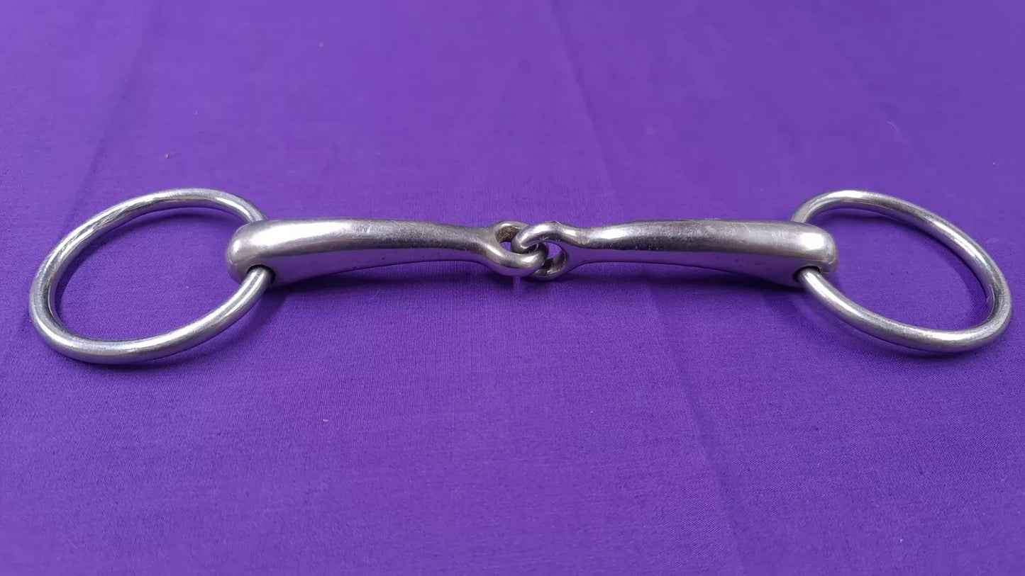 5.5" Shires Hollow Mouth Loose Ring Single Joint Snaffle Horse Bit