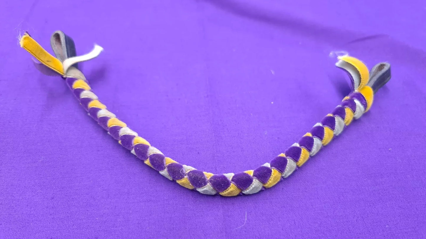 Browband For Showing Purple Yellow Grey Velvet Pony