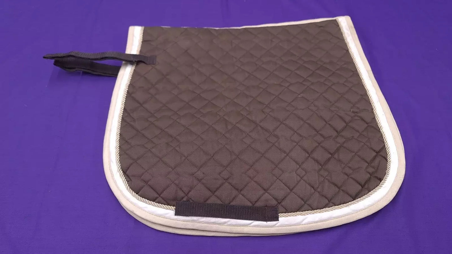 Full Size Brown Quilted Padded Horse Saddle Pad / Numnah
