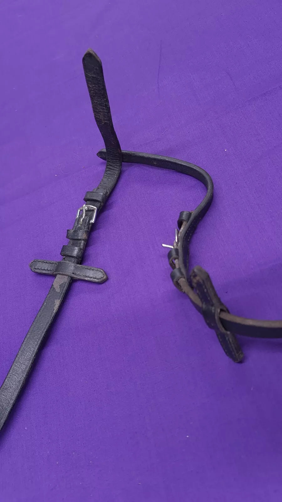 Black Leather Reins 54" With Stoppers Size Full