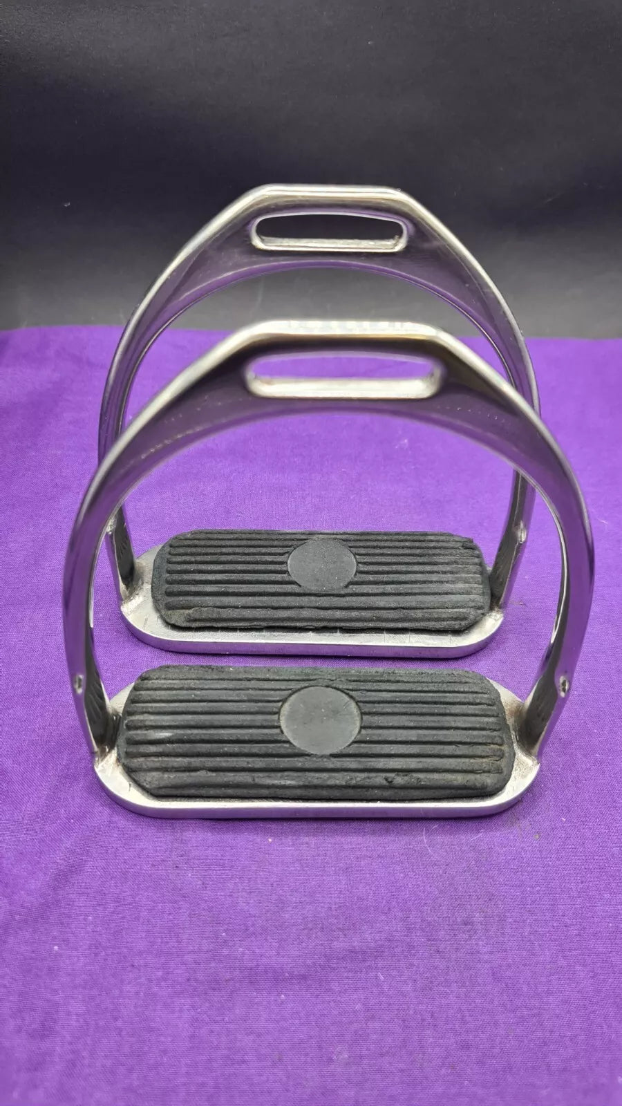 Metal Stirrups With Black Treads Horse Riding