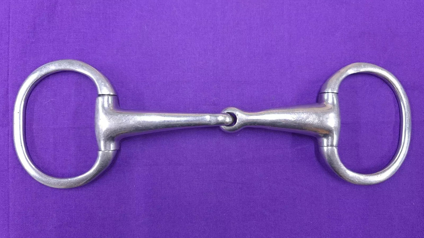 6" Flat Ring Large Ring Eggbutt Snaffle Horse Bit Single Joint